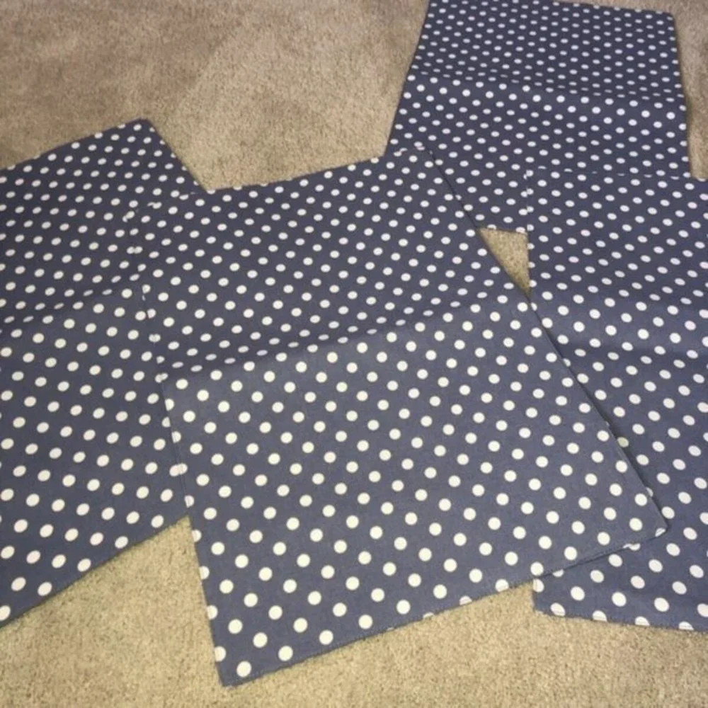 Spring Summer Easter‎ Placemats Table Mats set (4) Polka Dots Blue White
